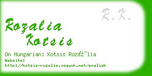 rozalia kotsis business card